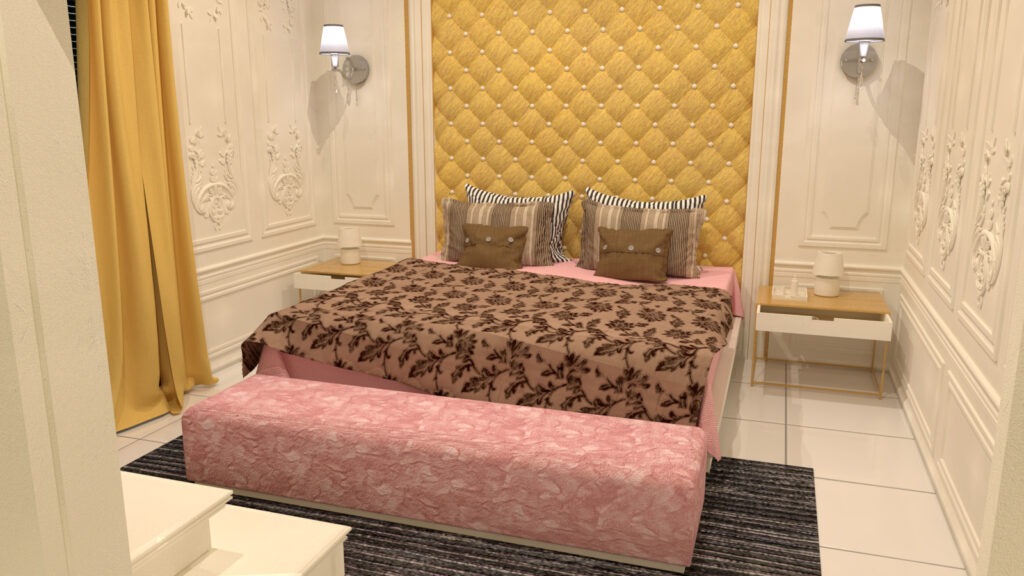 Tampak Depan Kasur Bertema Interior Classic