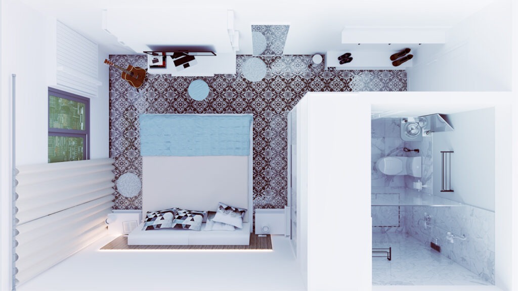 Layout kamar dari inspirasi hotel