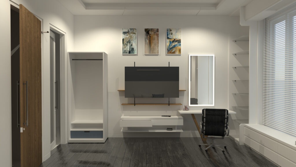 interior sederhana meja television