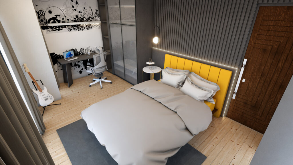 Gambar Interior Kamar Anak Laki-Laki dengan tema industrial